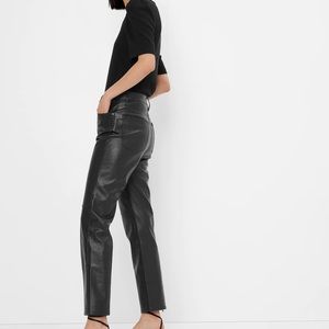 High Rise Vintage Slim Faux Leather Jeans